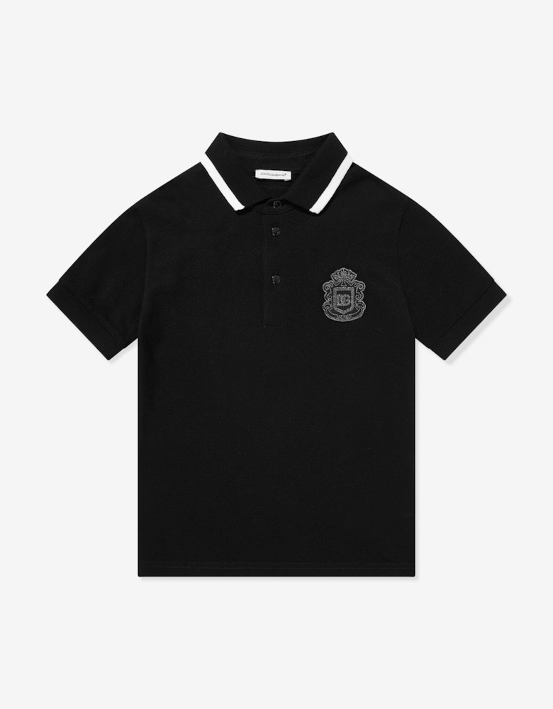 Boys Logo Polo Shirt in Black