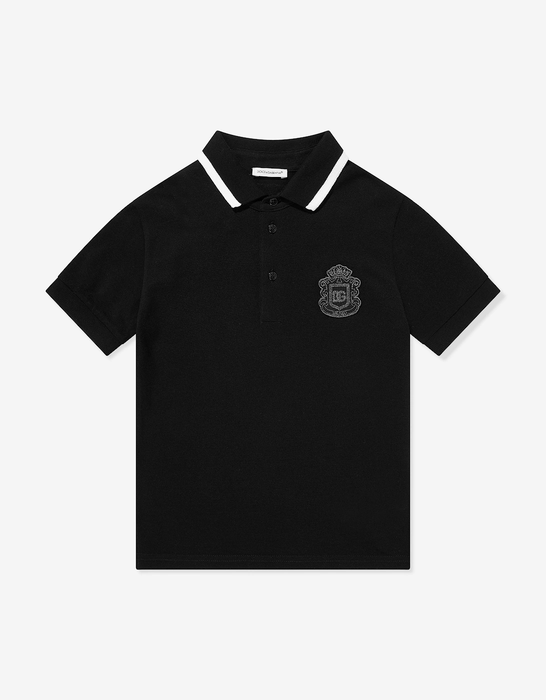 Dolce & Gabbana Boys Black Logo Polo Shirt In  4 Years Size 4 Yrs Kids