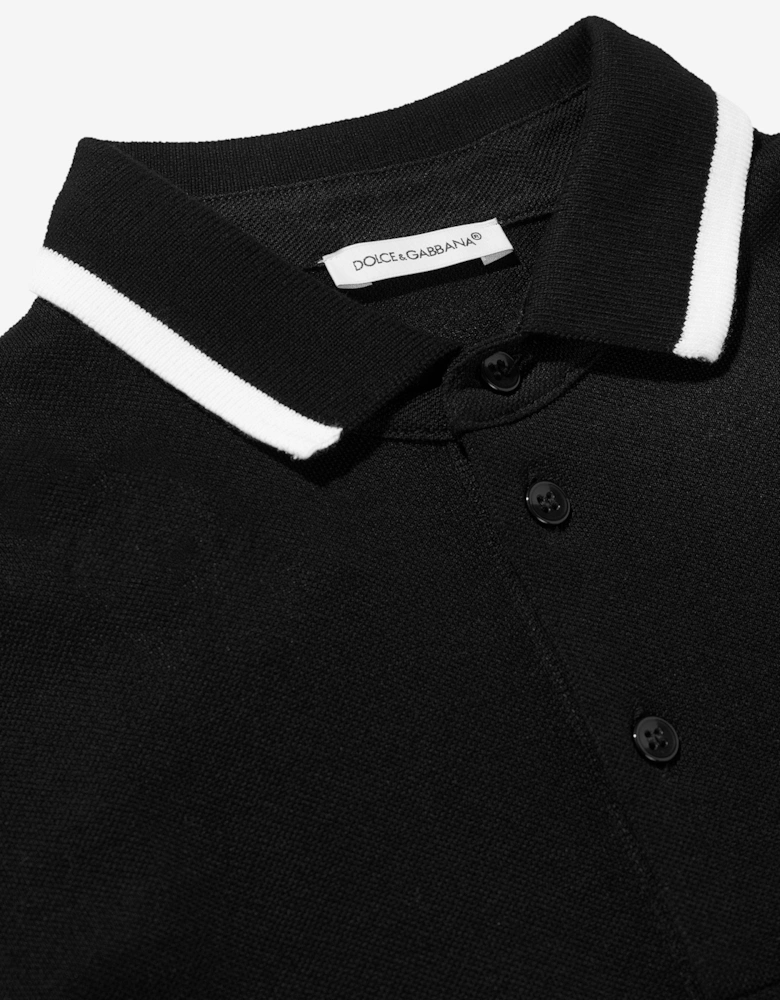 Boys Logo Polo Shirt in Black