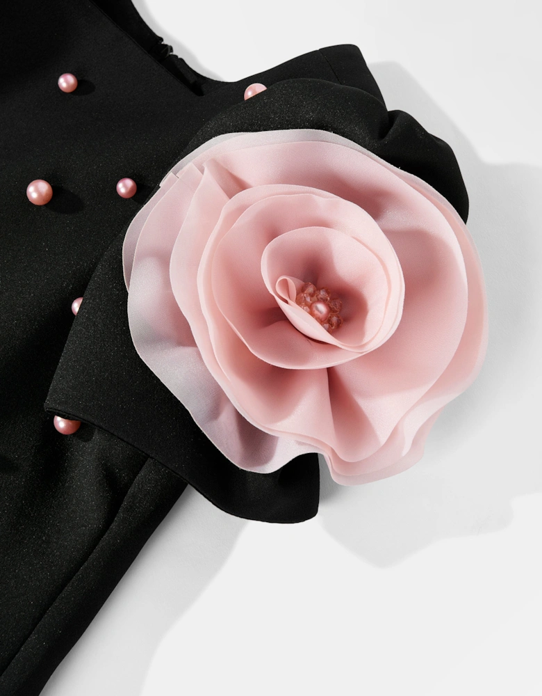 Girls Flower Occasion Dress in Black