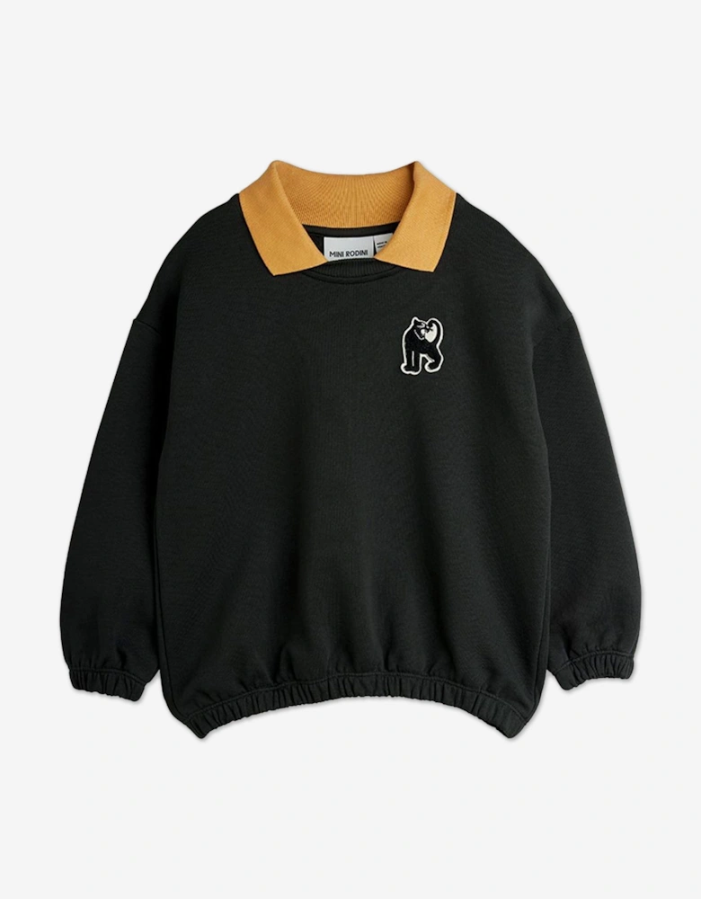 Kids Panther Patch Collar Sweatshirt in Black