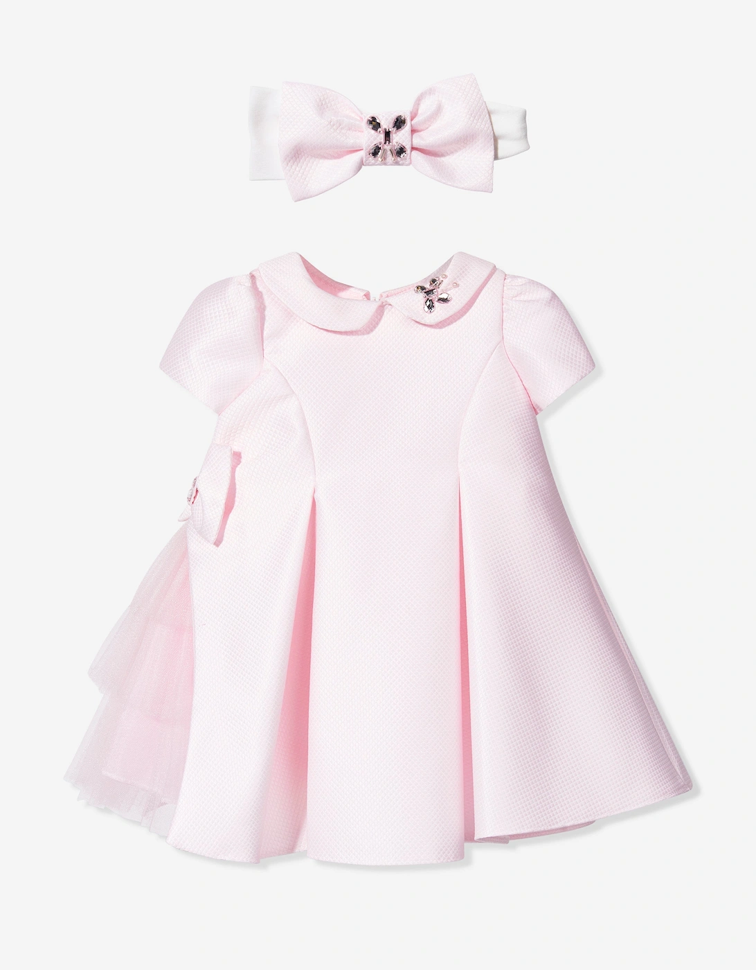 Baby Girls Occasion Dress with Headband in Pink, 6 of 5
