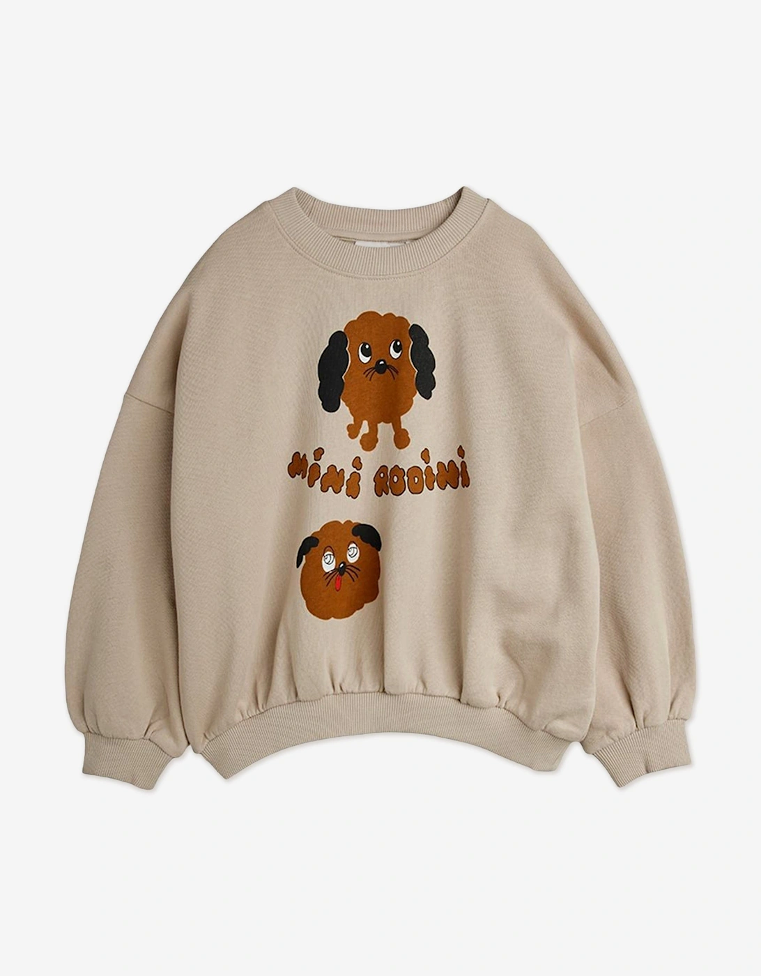 Mini Rodini Girls Cream 'S Doggies Sweatshirt In Beige  116-122 Cm Size 5-7 Yrs Kids