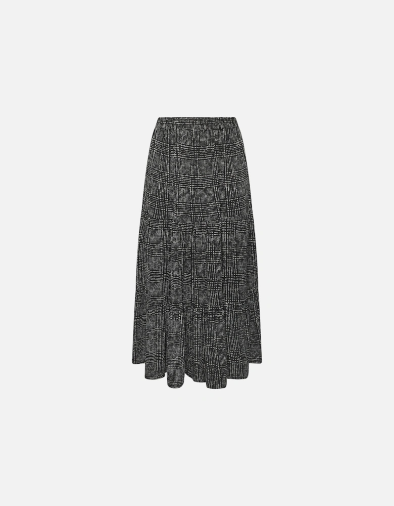 Abstract Check Tiered Skirt