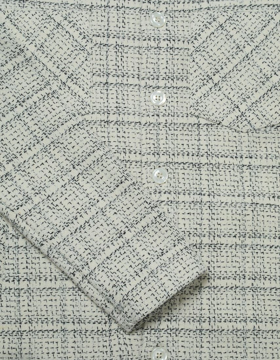 Bart Frame Overshirt - Ecru / Black