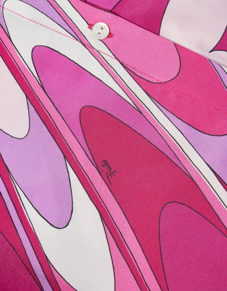 Girls Onde Print Blouse in Pink