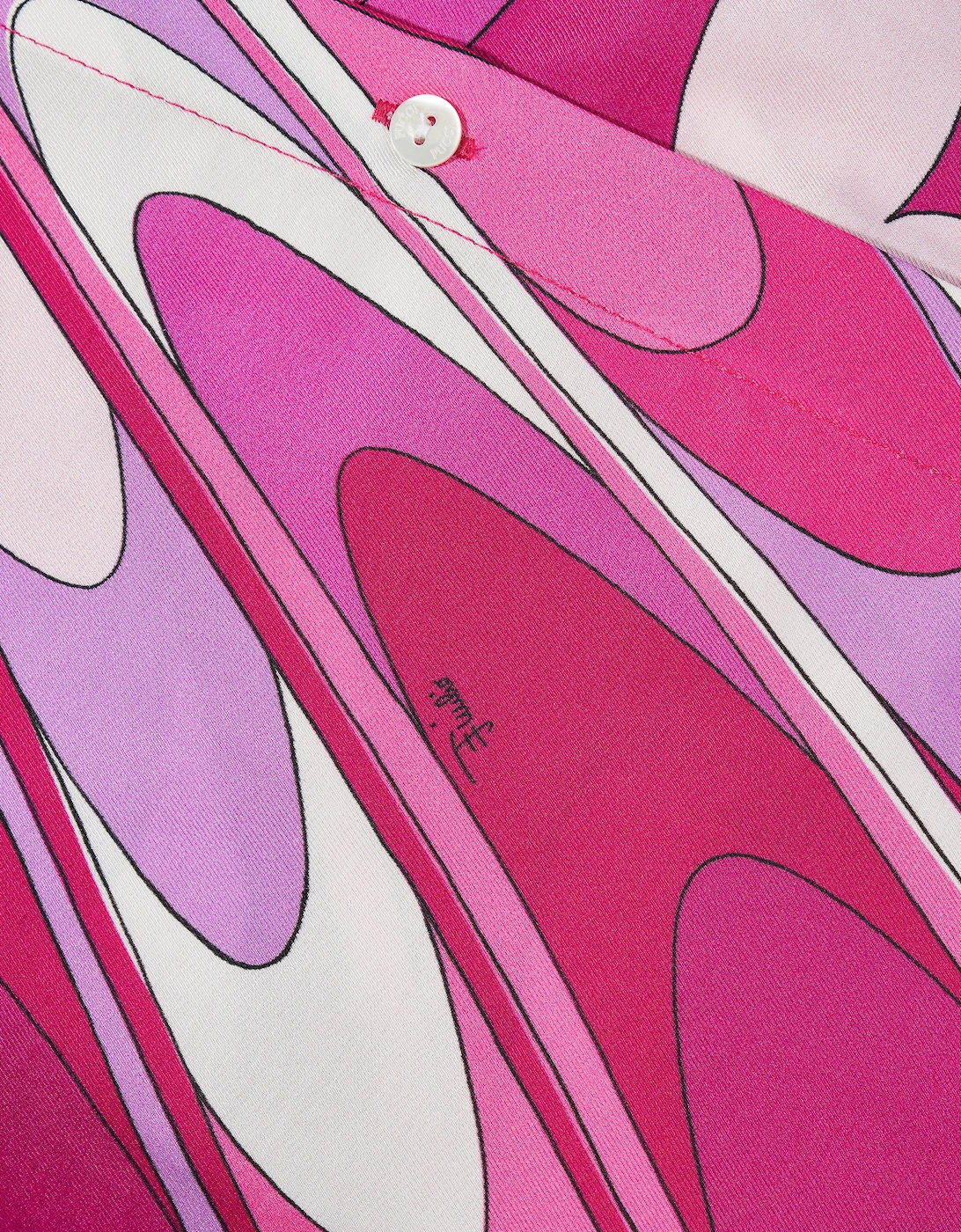 Girls Onde Print Blouse in Pink