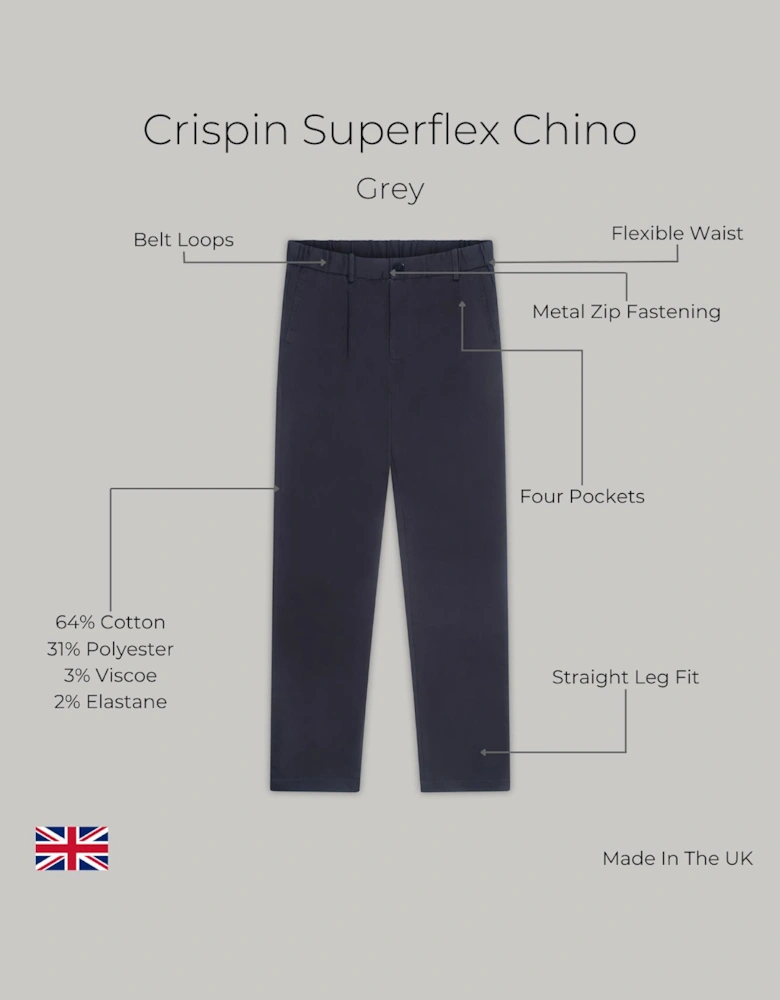 Crispin Superflex Chino - Grey