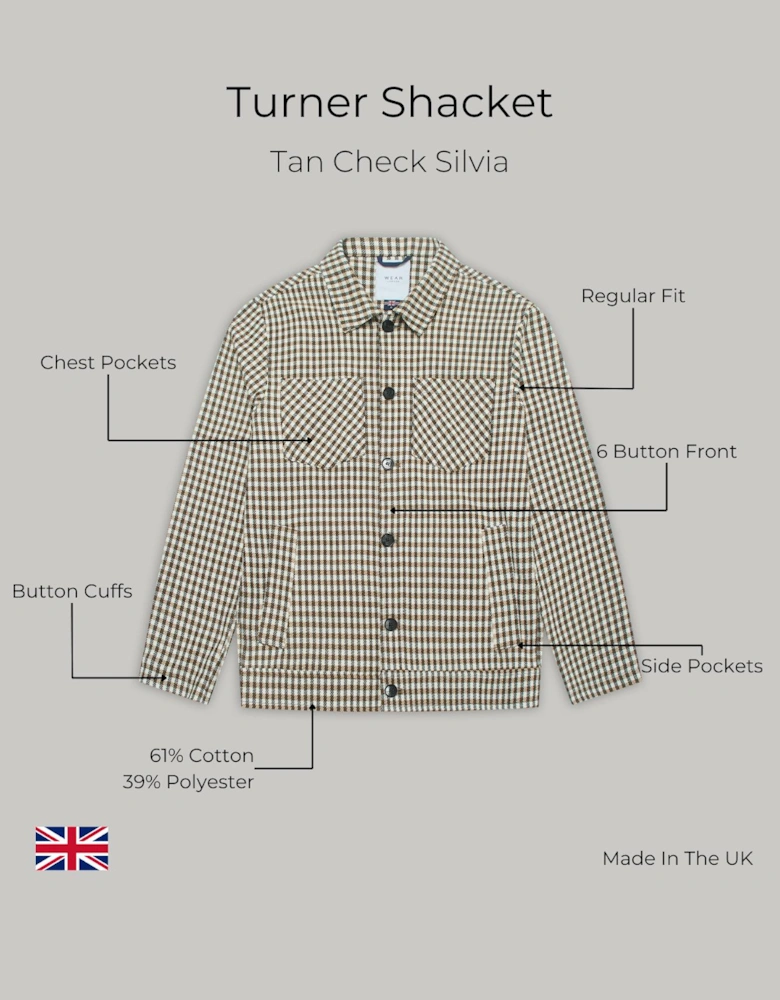Turner Shacket - Tan Check Silvia