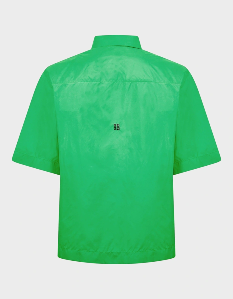 Logo Patch Short-Sleeved Overshirt Green