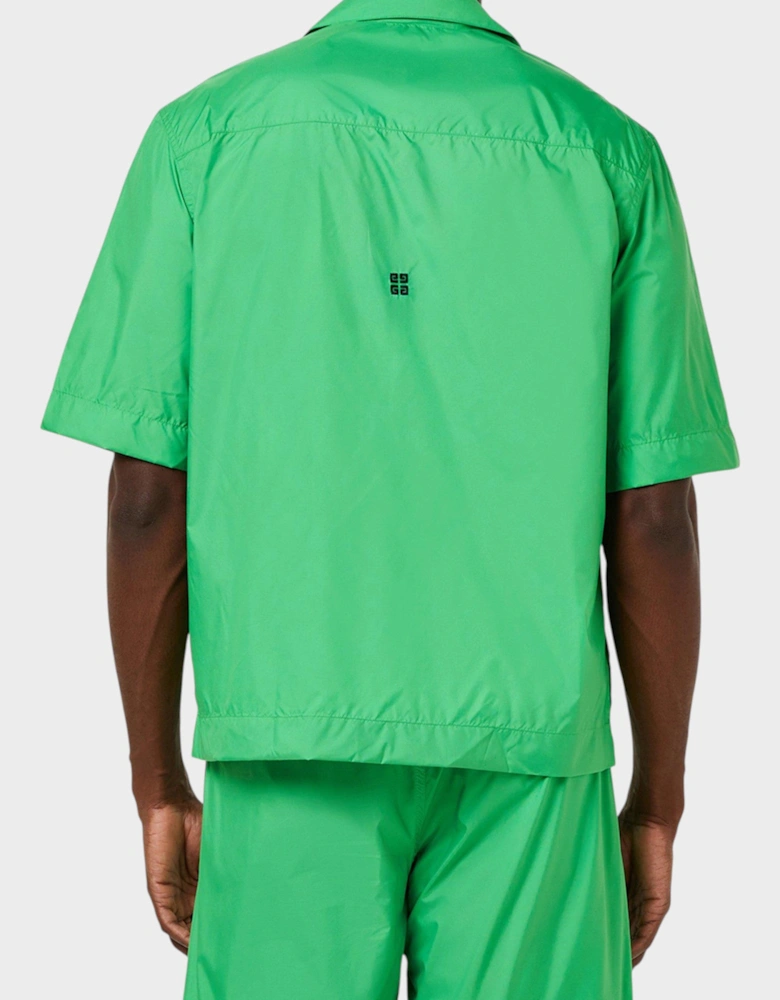 Logo Patch Short-Sleeved Overshirt Green