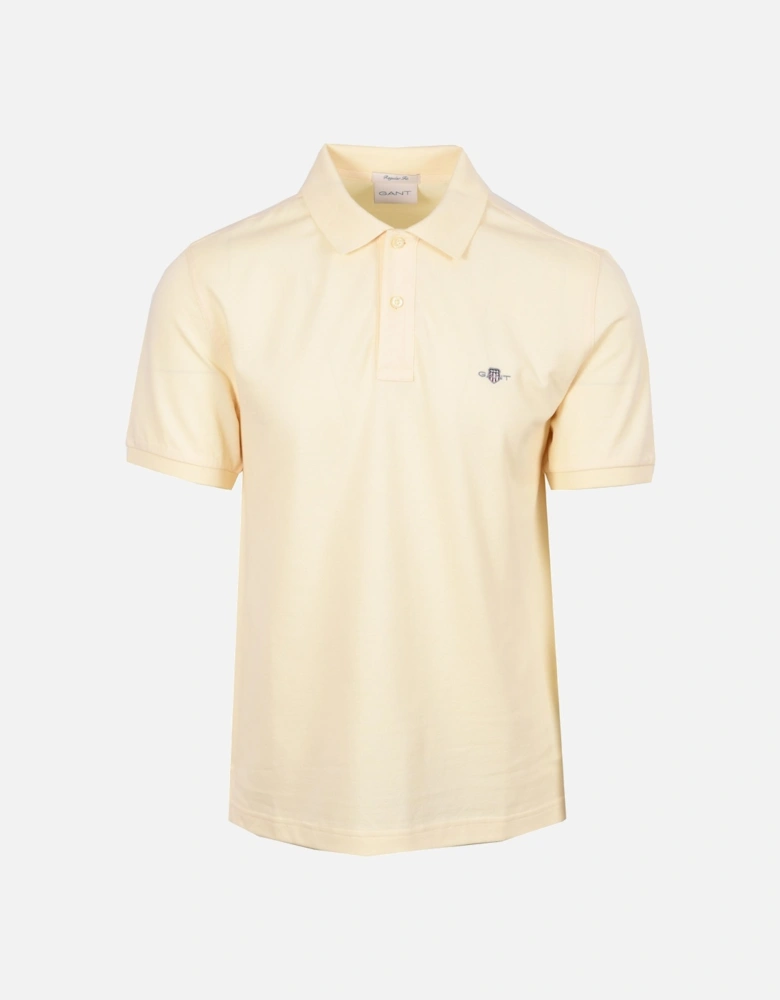 REG SHIELD SS PIQUE POLO SHIRT VANILLA YELLOW