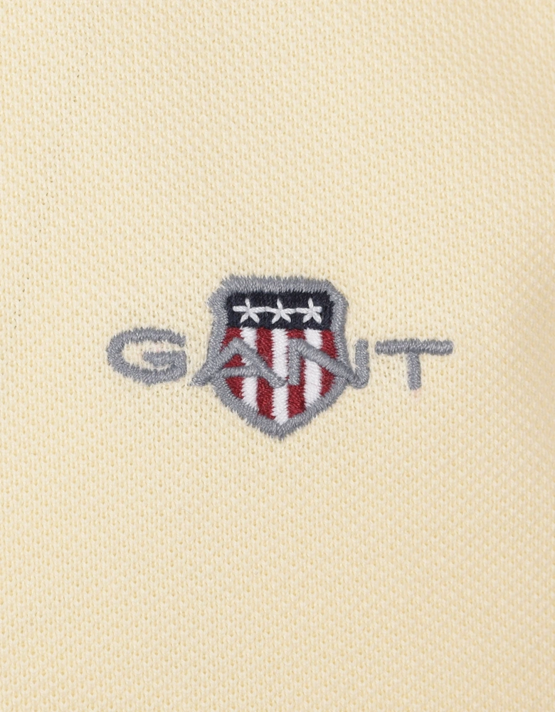 REG SHIELD SS PIQUE POLO SHIRT VANILLA YELLOW