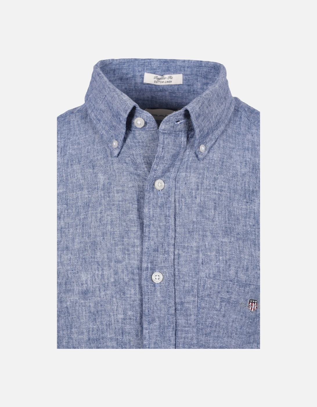 REG COTTON LINEN SHORT SLEEVE SHIRT VINTAGE BLUE