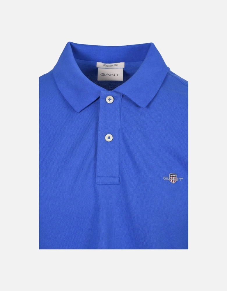 REG SHIELD SS PIQUE POLO SHIRT ROYAL BLUE