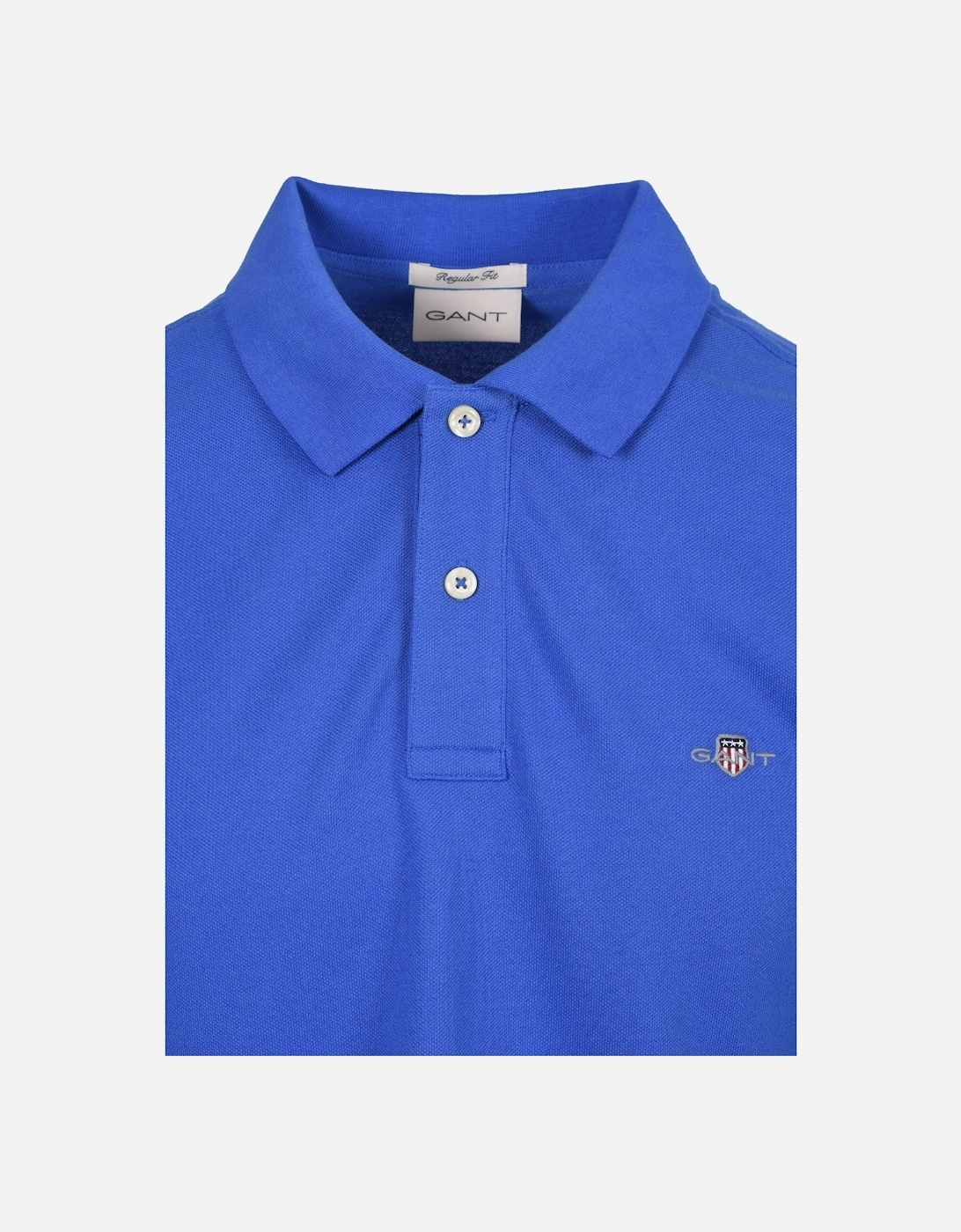 REG SHIELD SS PIQUE POLO SHIRT ROYAL BLUE
