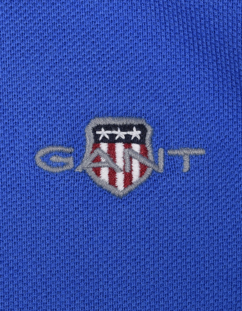 REG SHIELD SS PIQUE POLO SHIRT ROYAL BLUE