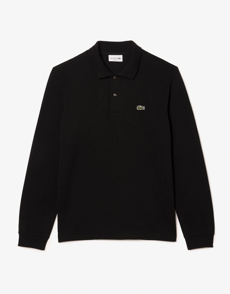 Original L.12.12 Mens Long Sleeve Cotton Polo Shirt - Black 031