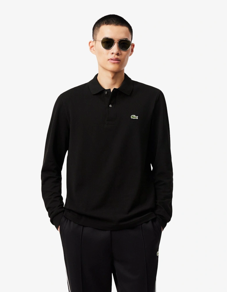 Original L.12.12 Mens Long Sleeve Cotton Polo Shirt - Black 031