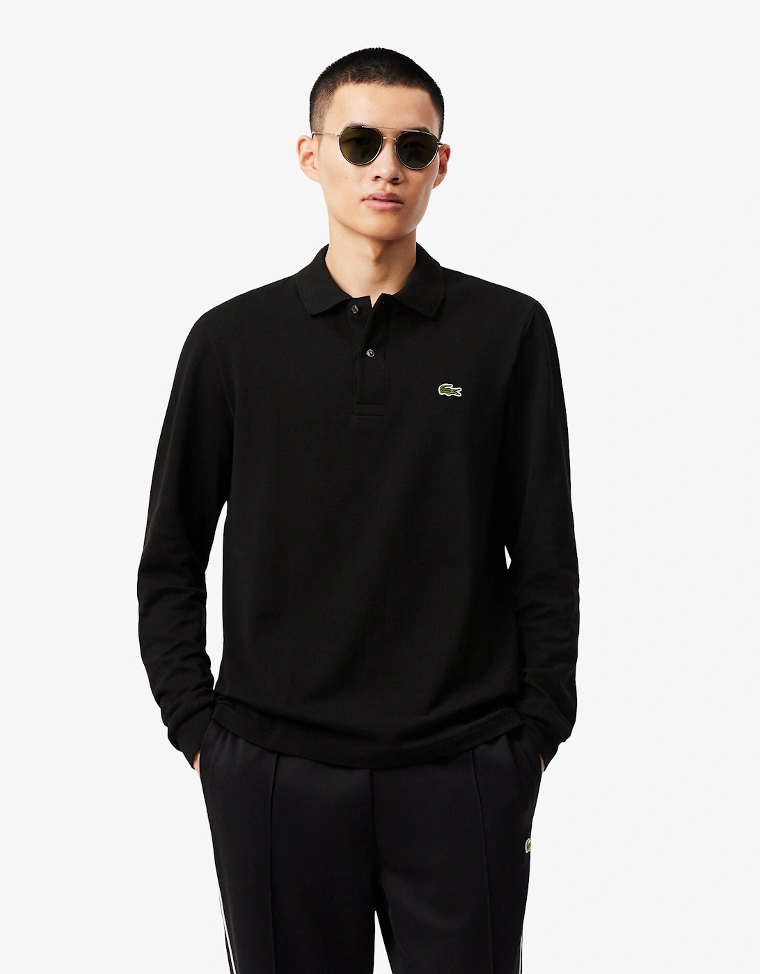 Original L.12.12 Mens Long Sleeve Cotton Polo Shirt - Black 031, 7 of 6