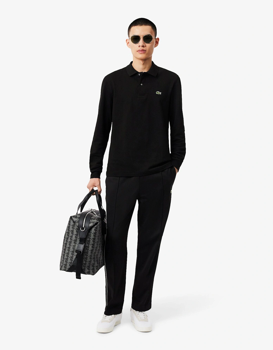 Original L.12.12 Mens Long Sleeve Cotton Polo Shirt - Black 031