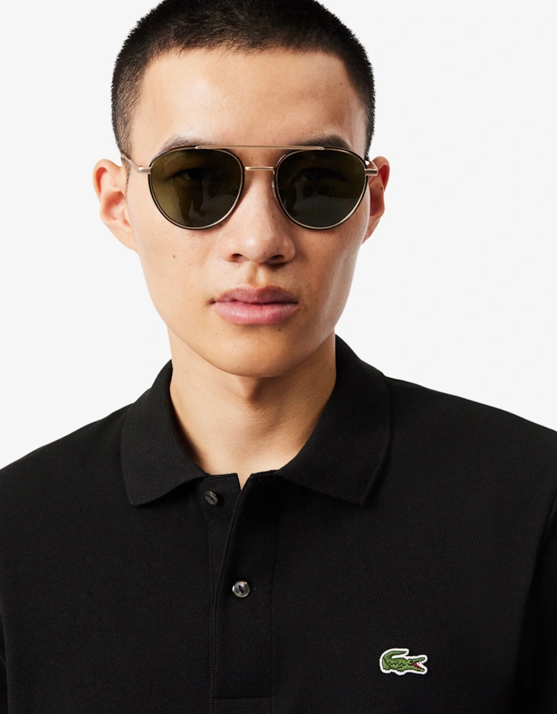 Original L.12.12 Mens Long Sleeve Cotton Polo Shirt - Black 031