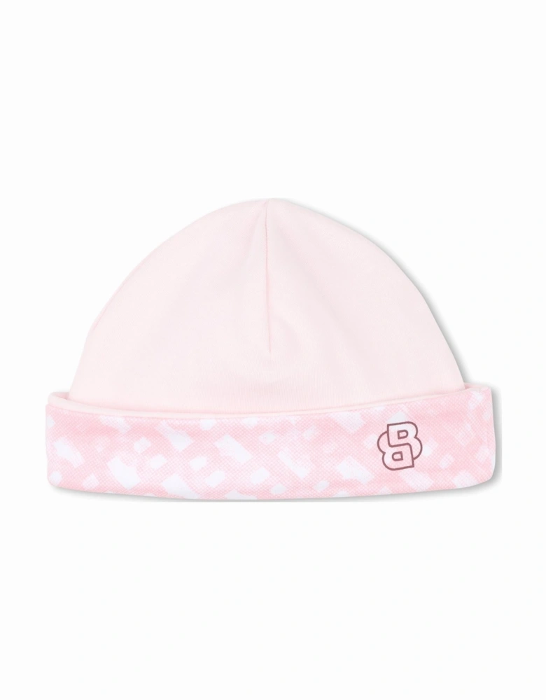 BOSS PINK BABY GIRL BABYGROW/HAT/BIB SET J52506