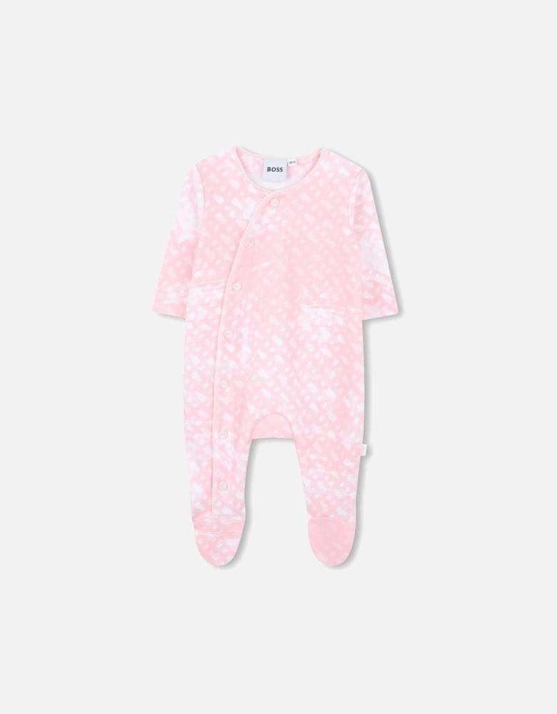 BOSS PINK BABY GIRL BABYGROW/HAT/BIB SET J52506