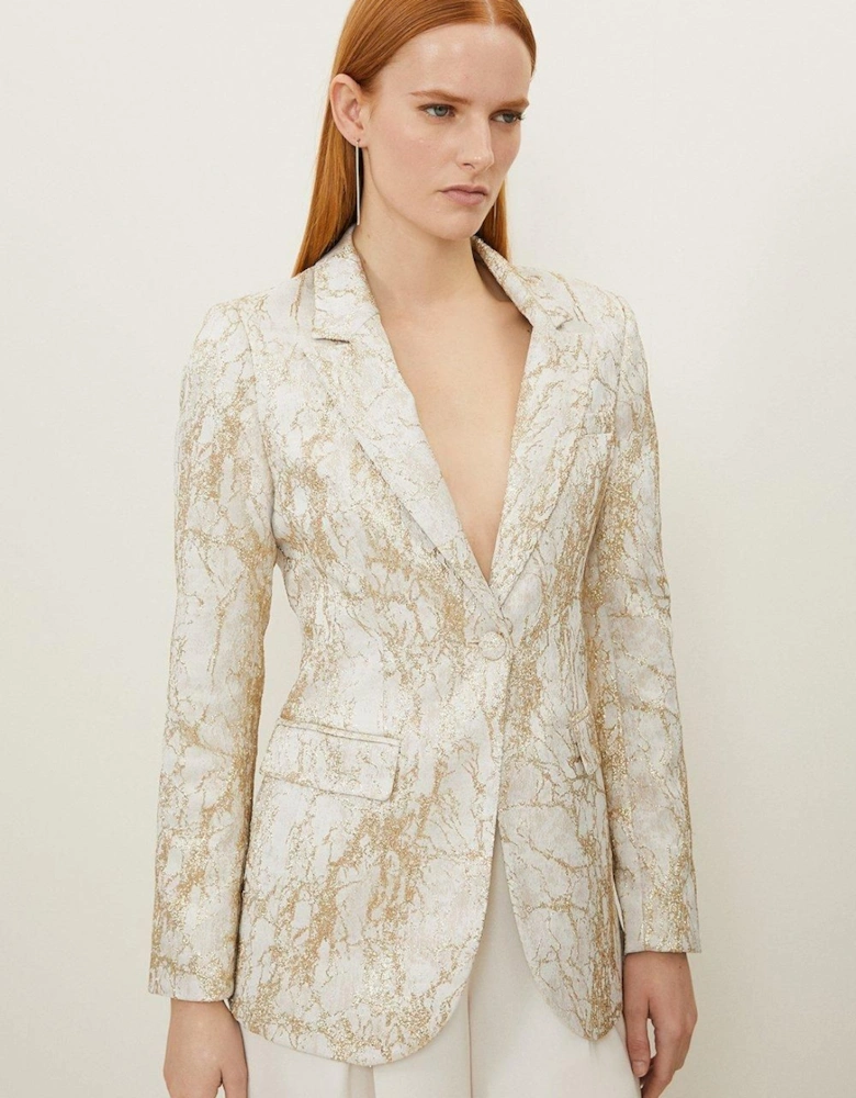 Tailored Jacquard Single Breasted Jacket