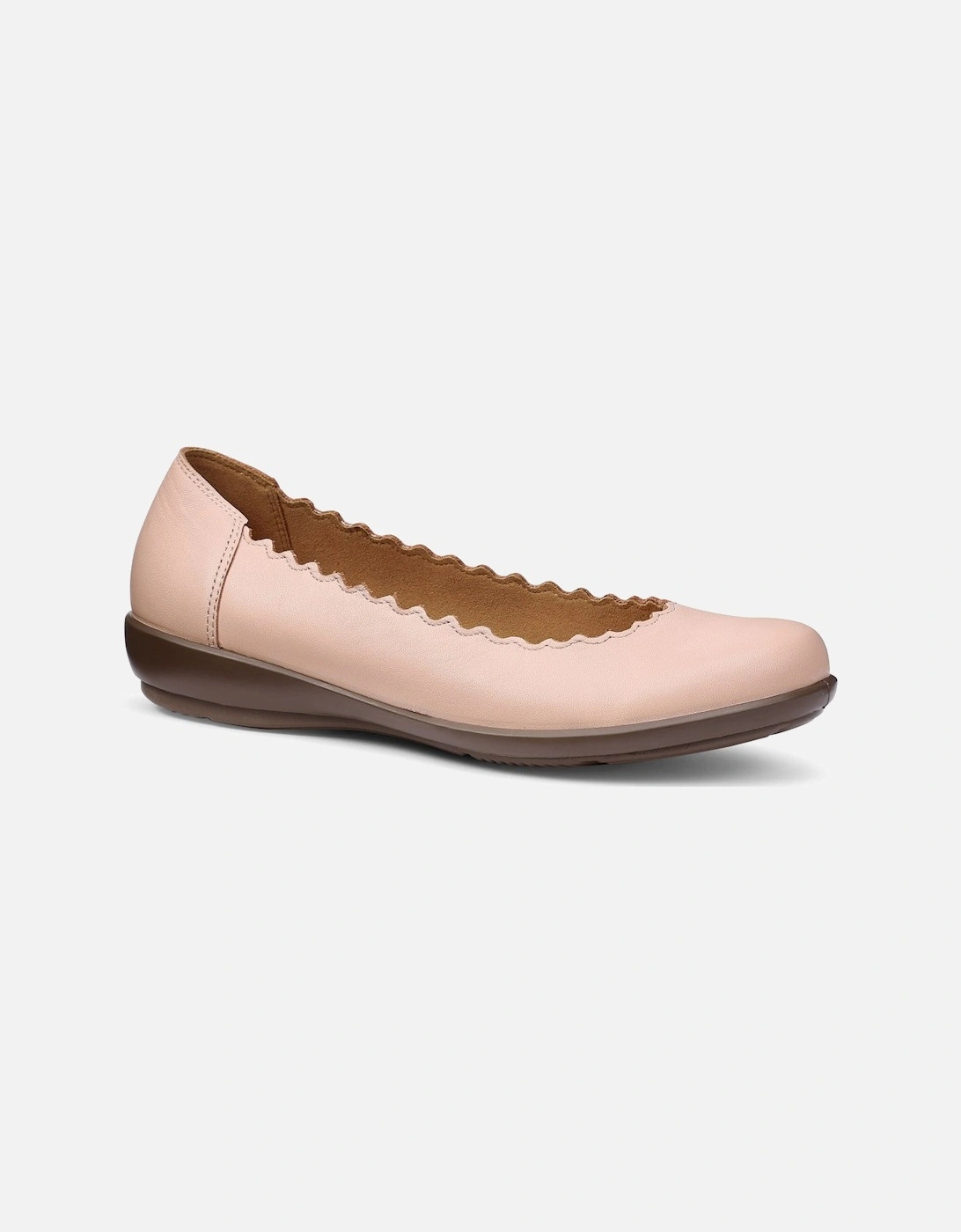 Hotter Women's Tan Eider Wide Ballet Pumps - Size: 4.5