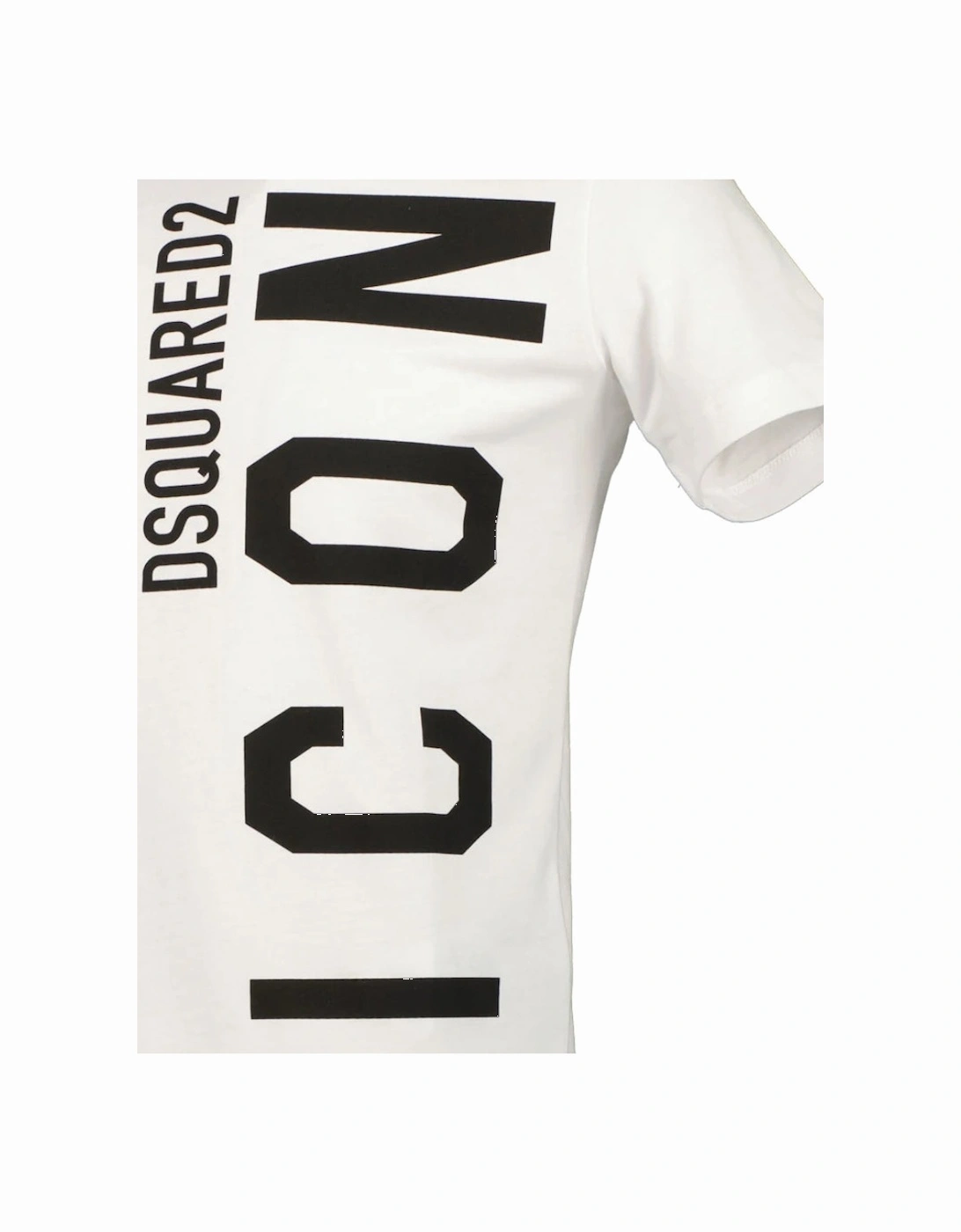 White T-shirt Large Black Icon Logo