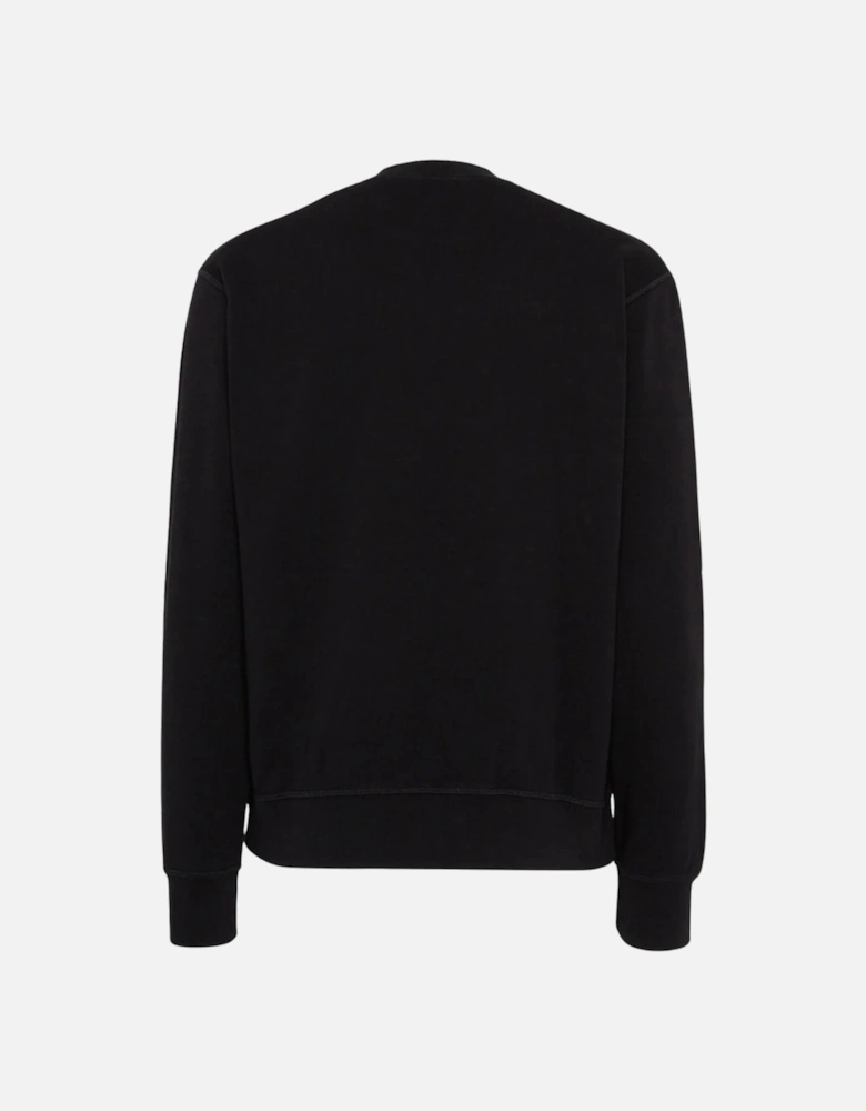 Black Crew Neck Sweatshirt Large White Icon Logo