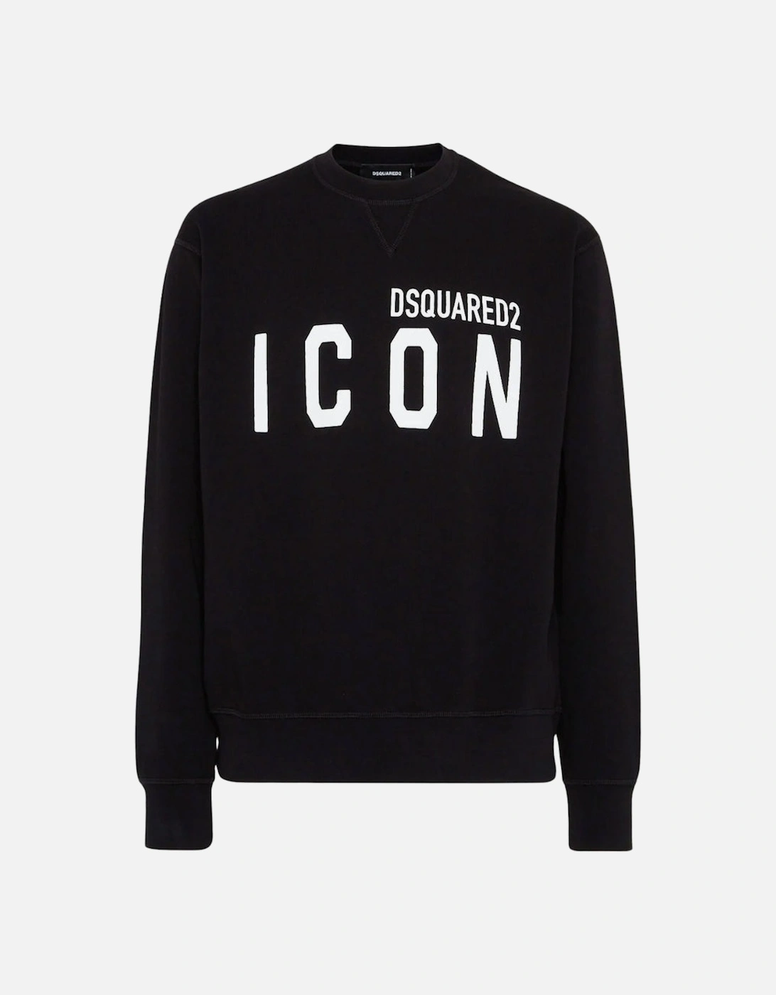 Black Crew Neck Sweatshirt Large White Icon Logo, 6 of 5