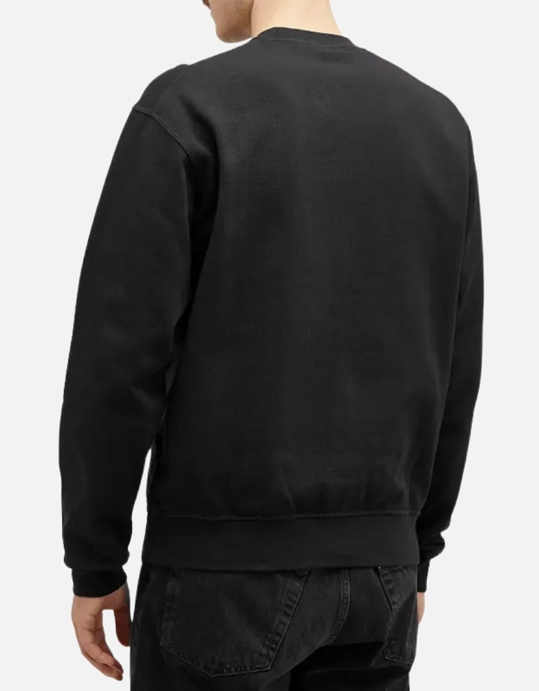 Black Crew Neck Sweatshirt Large White Icon Logo