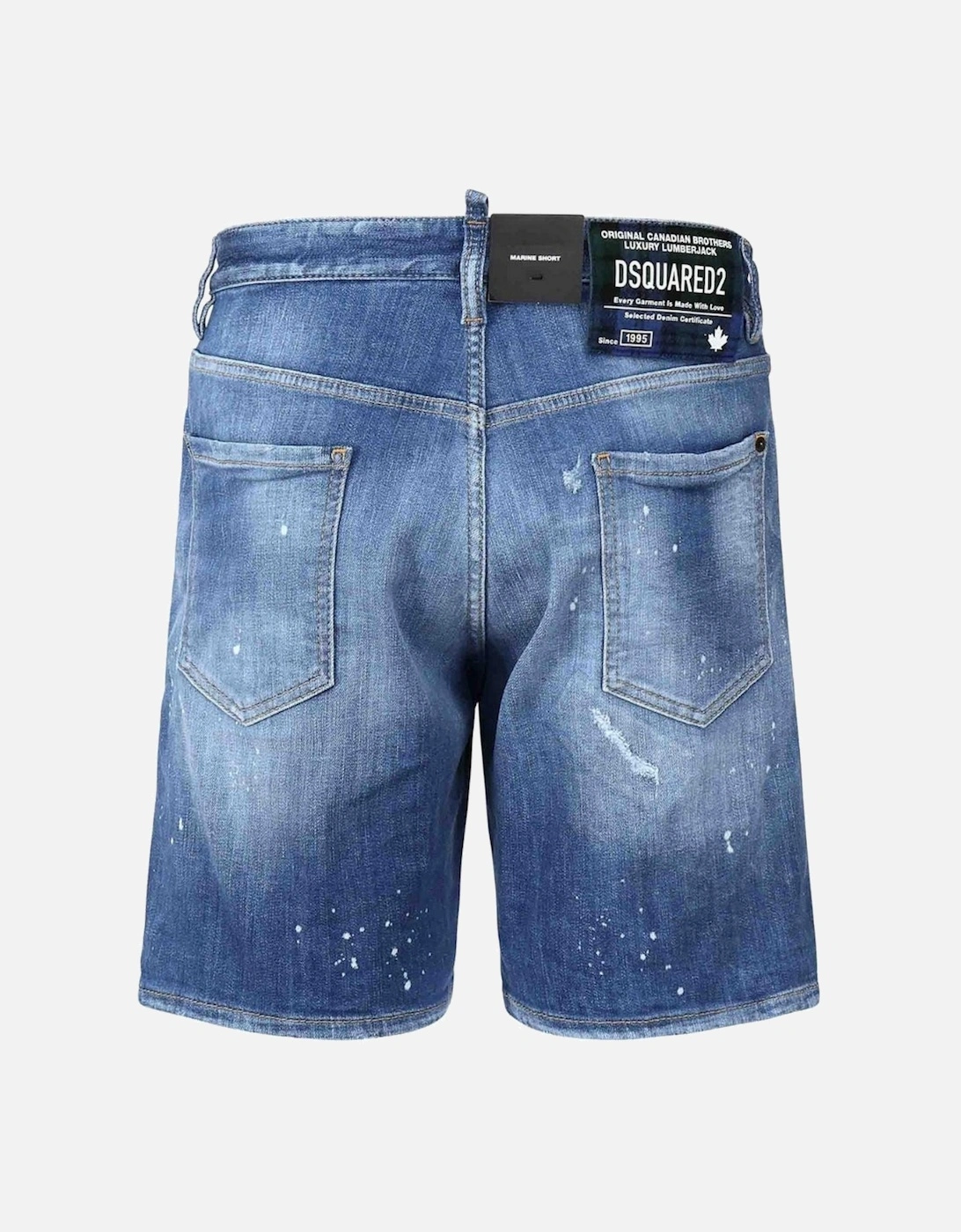 Navy Blue Marine Faded Denim Shorts