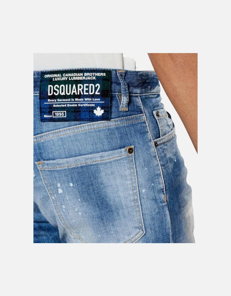 Navy Blue Marine Faded Denim Shorts