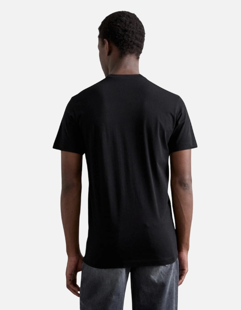 black T-shirt Large Icon White Logo