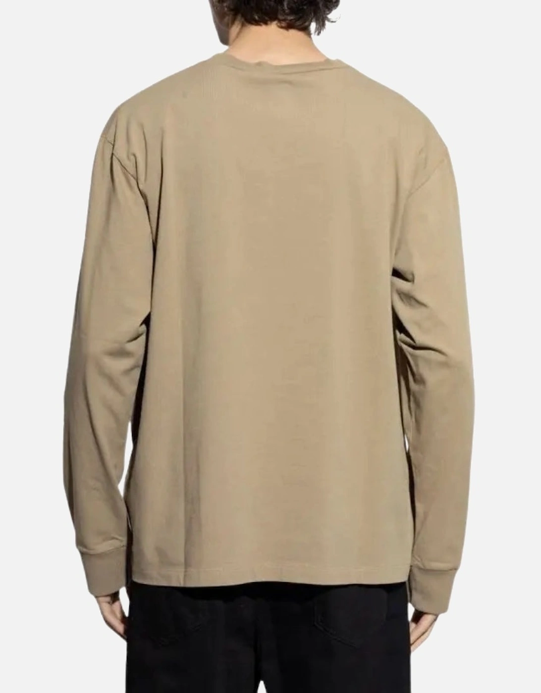 Khaki Long sleeve T-shirt black stretched Icon logo