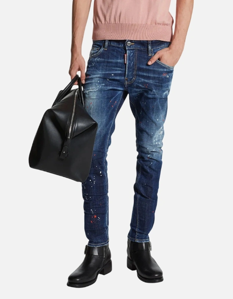 Medium Easy Wash Skater Navy Blue Jeans