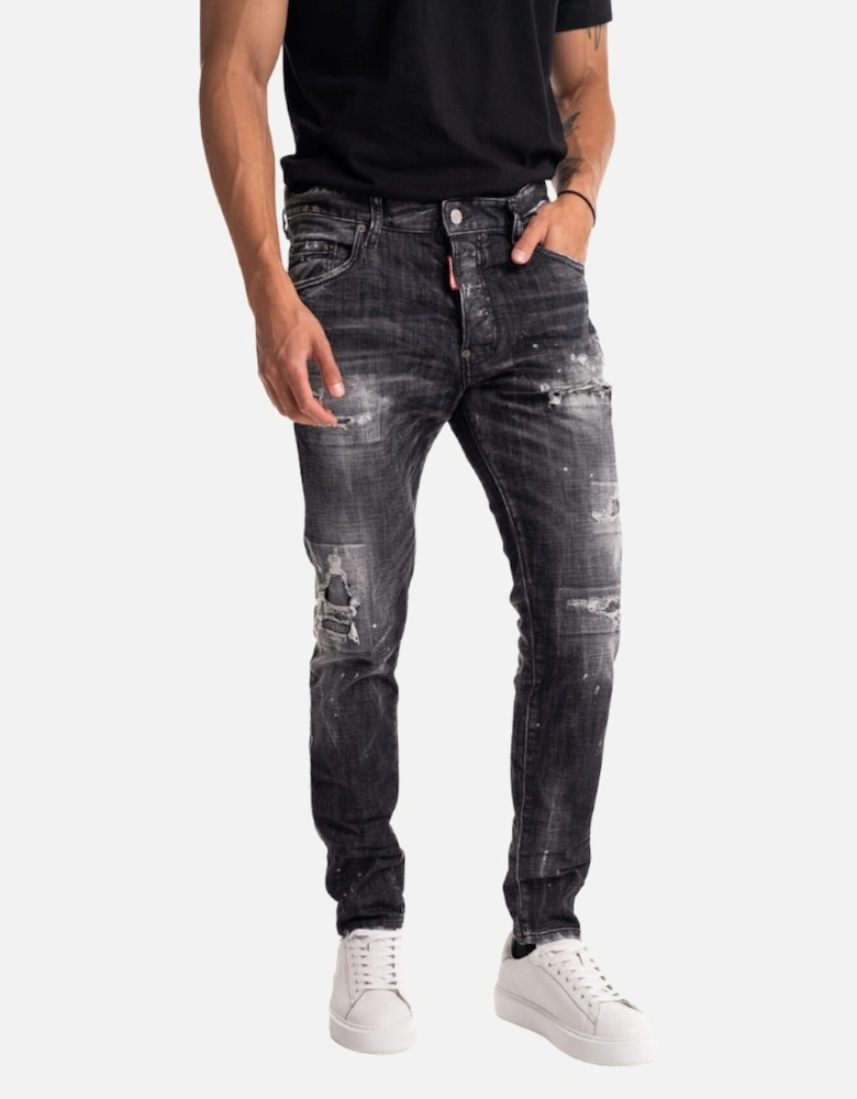 Black Rocky Mountains Wash Skater Jeans