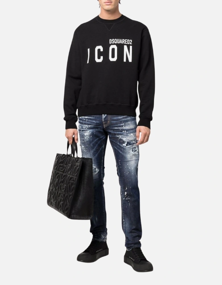 Black Sweatshirt Large Icon Cool Black Logo