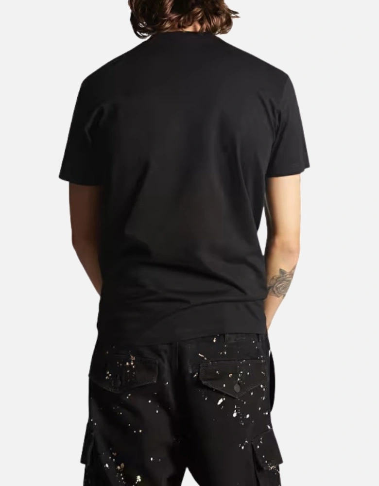 Black T-shirt White Large Icon Cool Logo