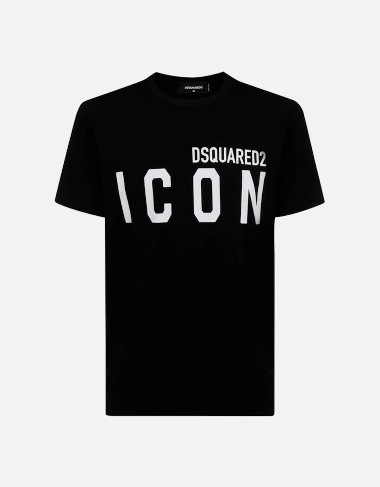 Black T-shirt White Large Icon Cool Logo