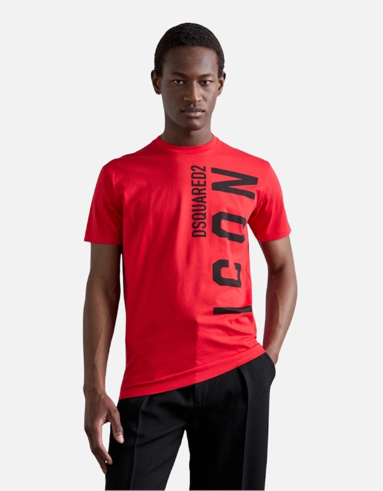 Red T-shirt Large Black Icon Logo