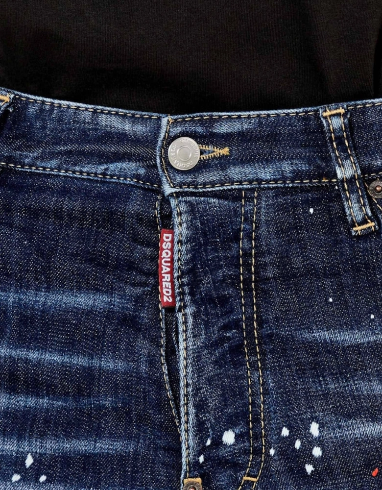 Navy Blue Cool Guy Jeans Paint splatter Design