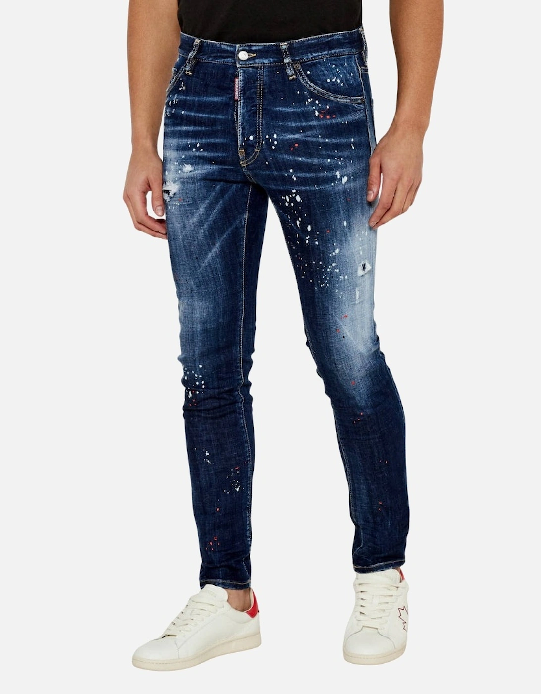 Navy Blue Cool Guy Jeans Paint splatter Design