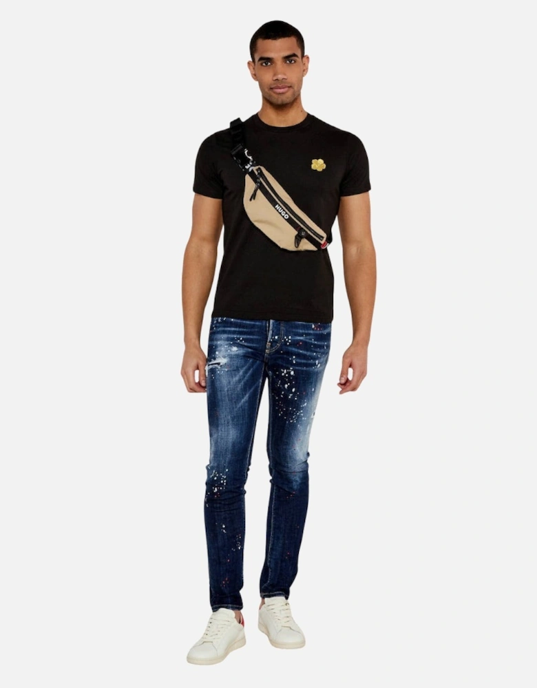 Navy Blue Cool Guy Jeans Paint splatter Design