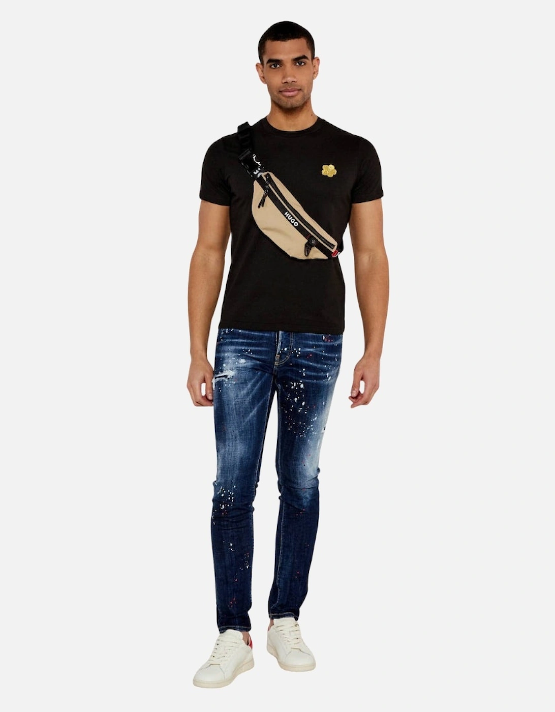 Navy Blue Cool Guy Jeans Paint splatter Design