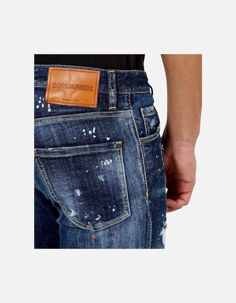 Navy Blue Cool Guy Jeans Paint splatter Design