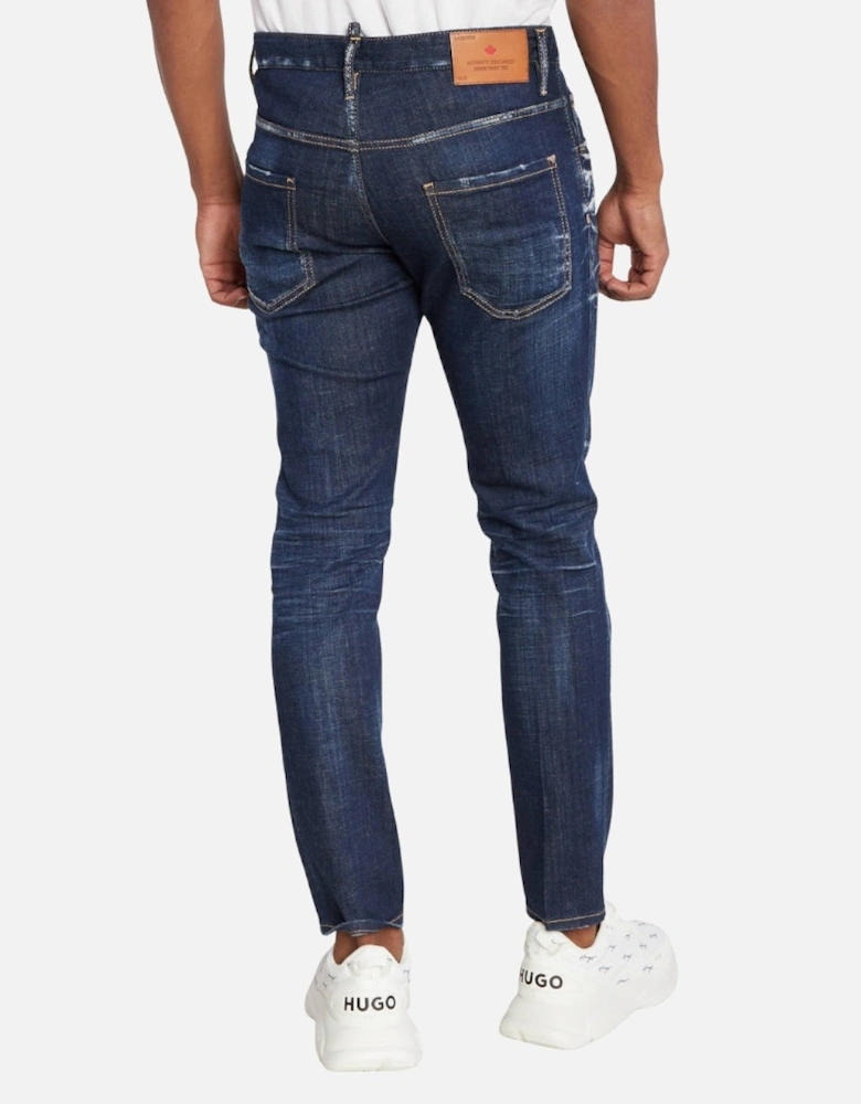 Dark Navy Blue Clean Wash Skater Jeans